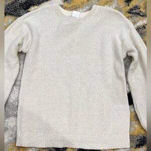 Beige and gray Cozy Cream Knit Sweater